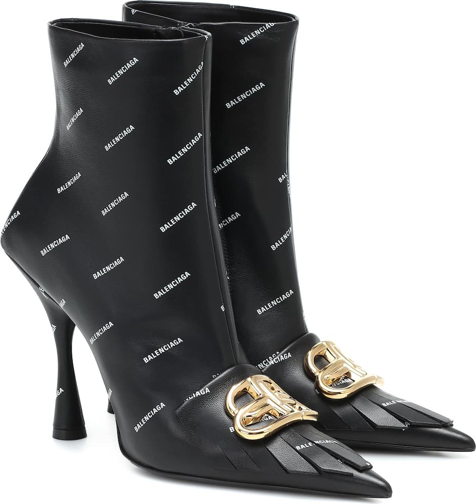 Balenciaga Fringe Knife BB leather ankle boots