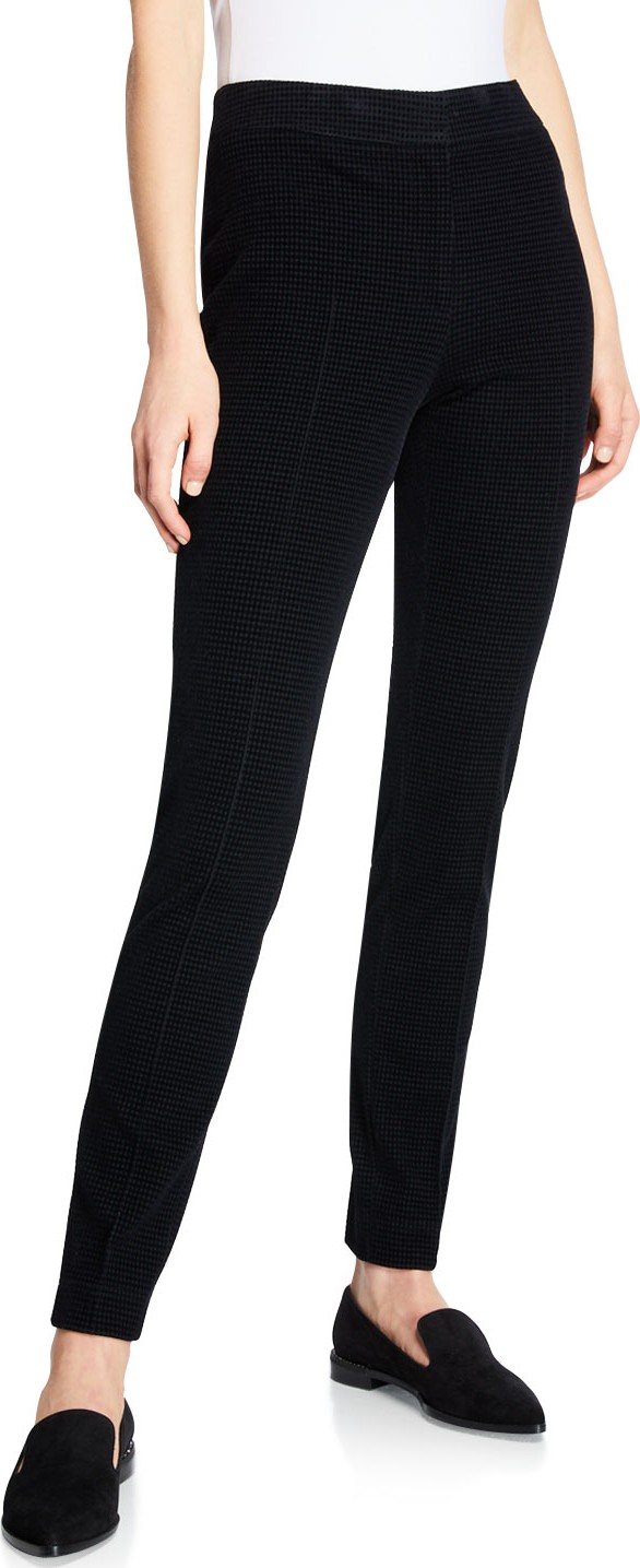 Akris Punto Mara Front Stretch-Knit Back Tapered-Leg Pants