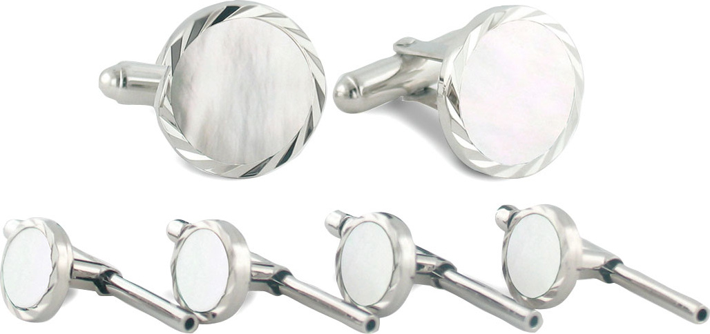 David Donahue Mother-of-Pearl Cuff Links & Studs Set