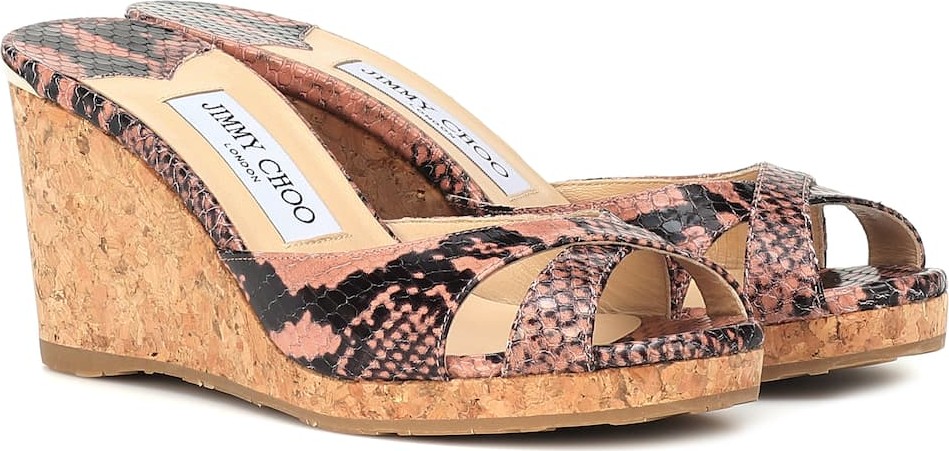 Jimmy Choo Almer 80 snake-effect leather sandals