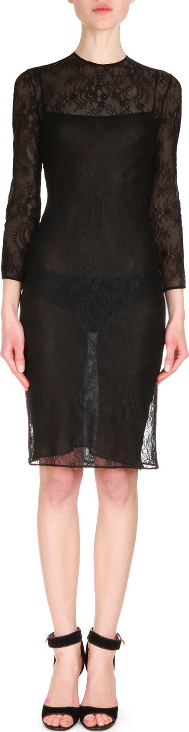 Givenchy Semisheer Lace Sheath Dress