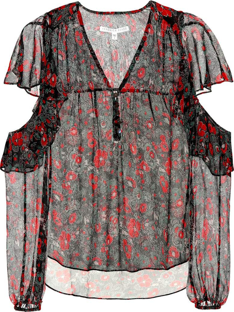 Veronica Beard Blakely foral-printed silk blouse