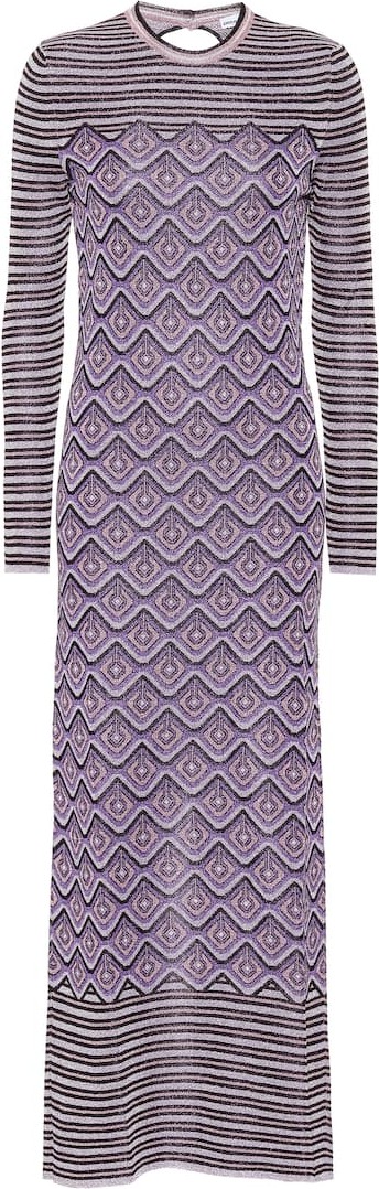 Paco Rabanne Printed stretch-knit midi dress