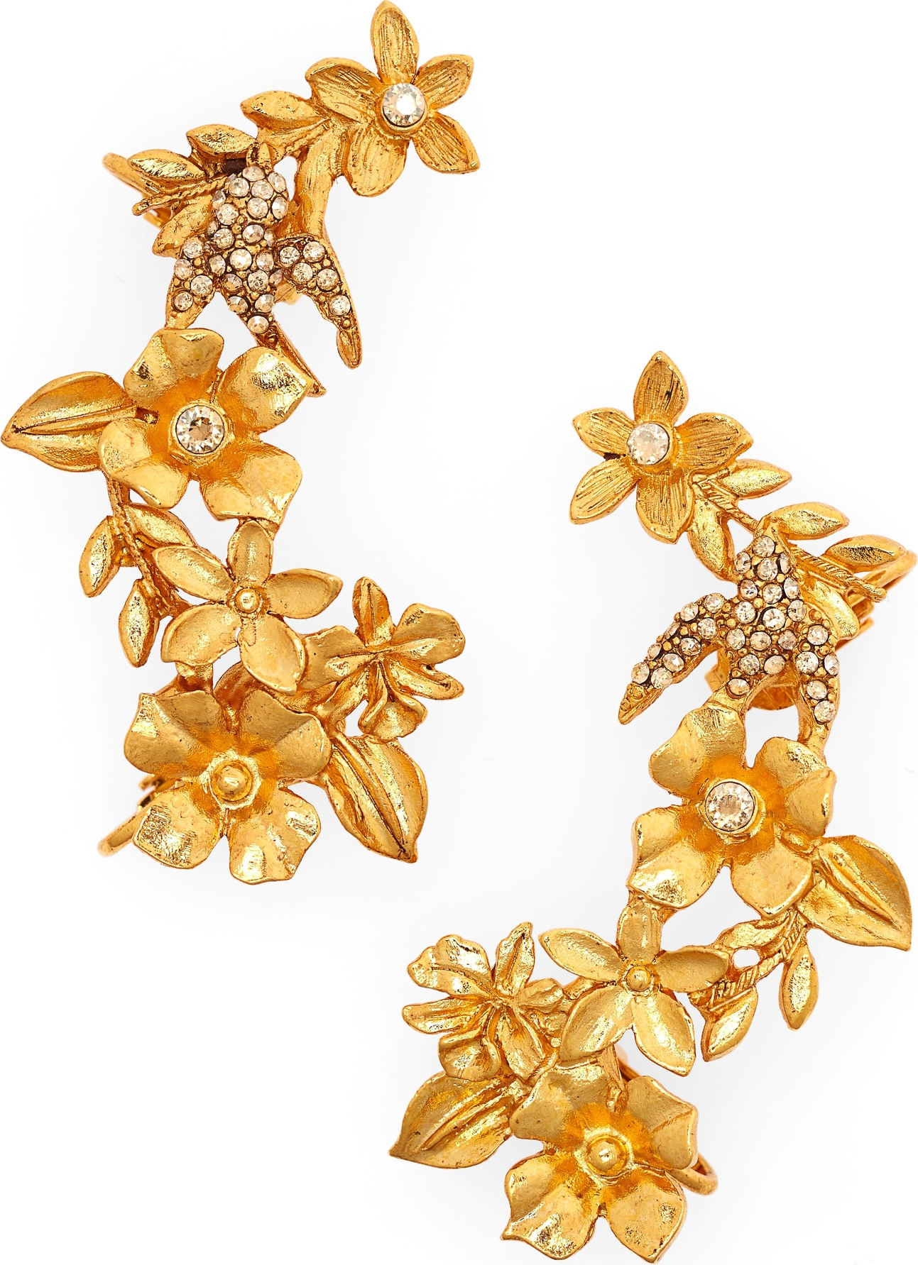 Oscar De La Renta Bouquet Cuff Clip-On Earrings