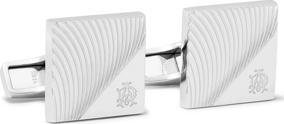 Dunhill Engraved Rhodium-Plated Cufflinks