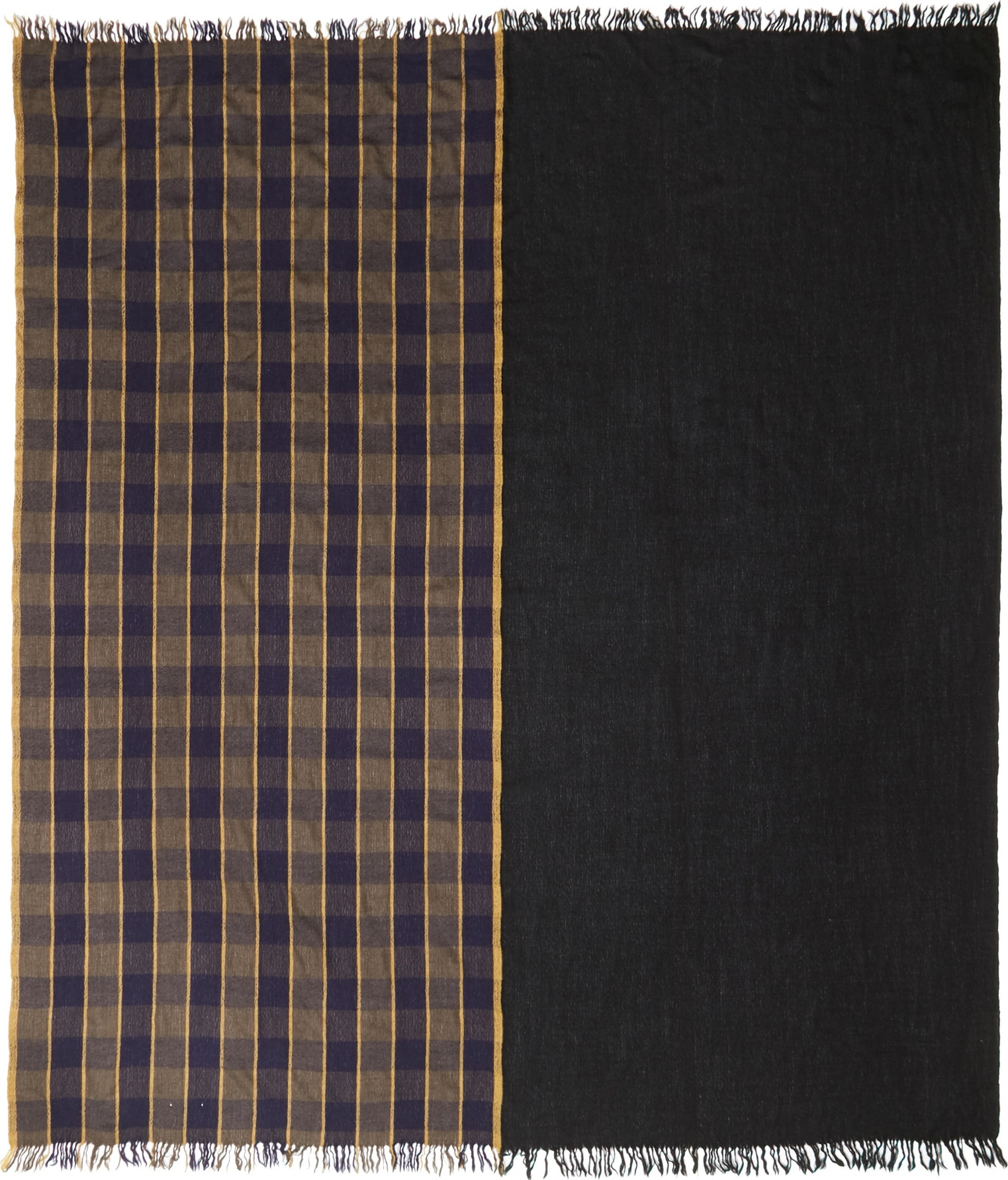 Y's By Yohji Yamamoto Check Wool Scarf