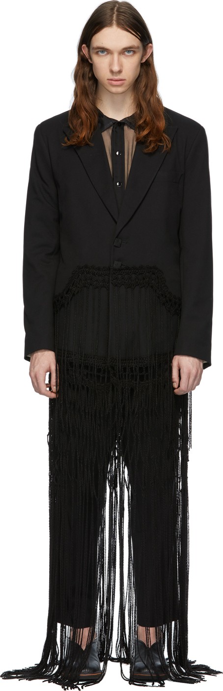 Palomo Spain Black Fringe Blazer
