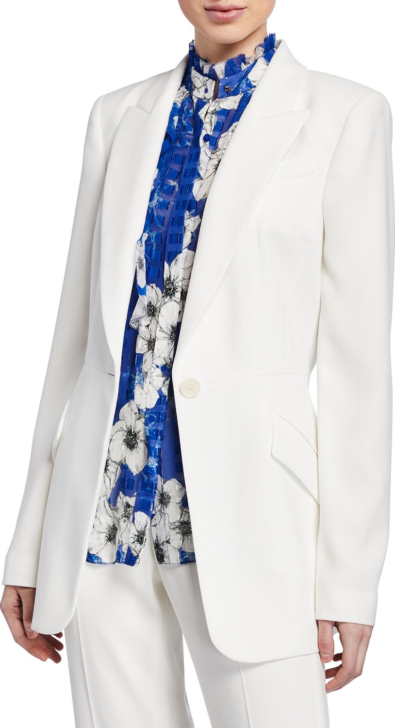 Elie Tahari Madison Peak-Lapel One-Button Jacket