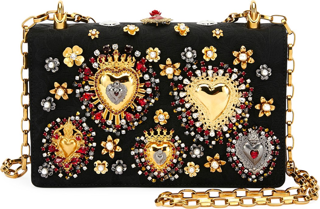 Dolce & Gabbana Brocade DG Girls Embellished Handbag