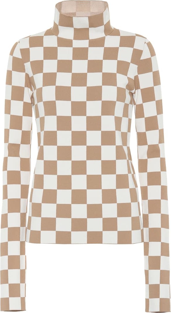 Jil Sander Checked mockneck top