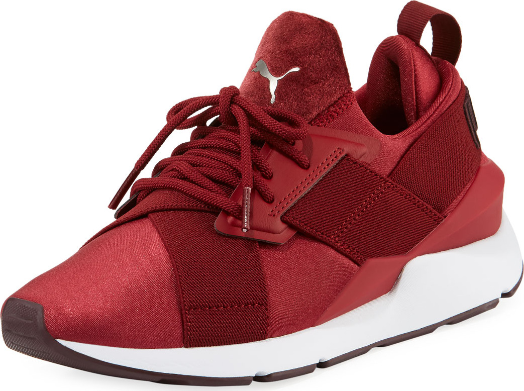 PUMA Women's Muse Satin II Sneakers, Red