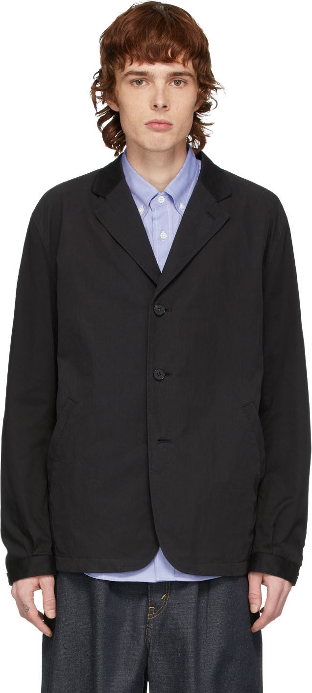 Comme des Garçons Homme Black Twill Ripstop Blazer