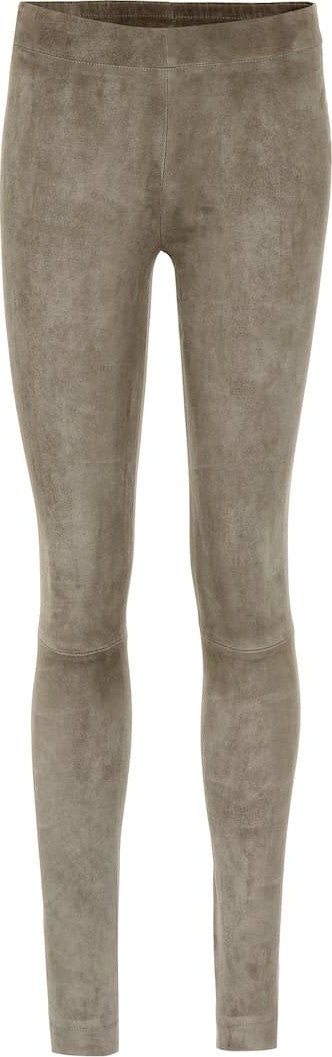 THE ROW Moto suede leggings