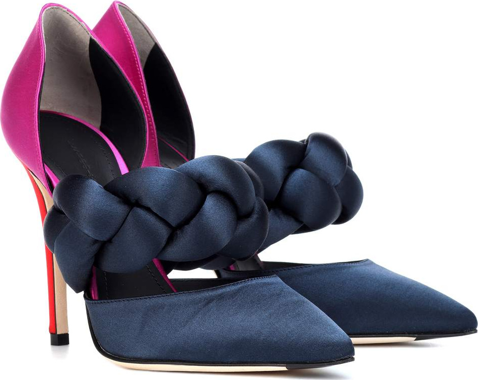 Marco De Vincenzo Braided satin pumps