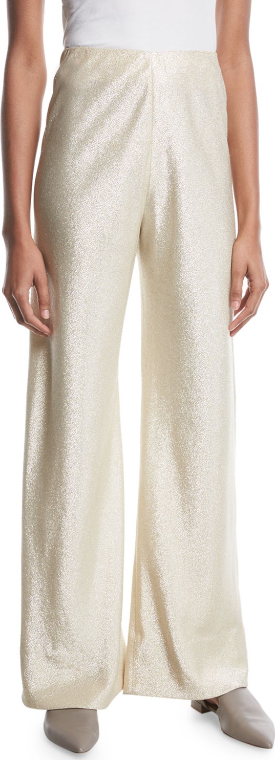 Rosetta Getty Bias-Cut Metallic Twill Trousers