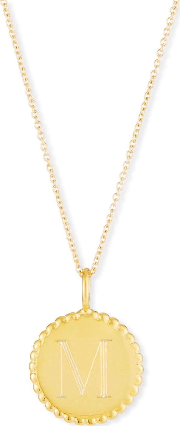 Sarah Chloe Madi Engraved Initial Pendant Necklace
