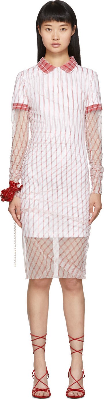 Y/Project Red Printed Condom Polo Dress