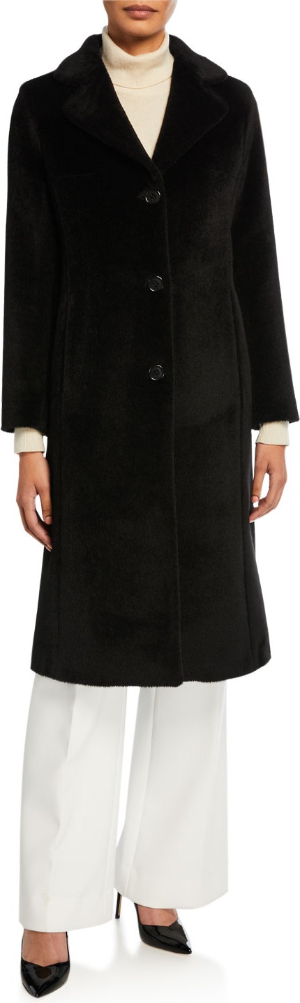 Jane Post Long 3-Button Alpaca Coat