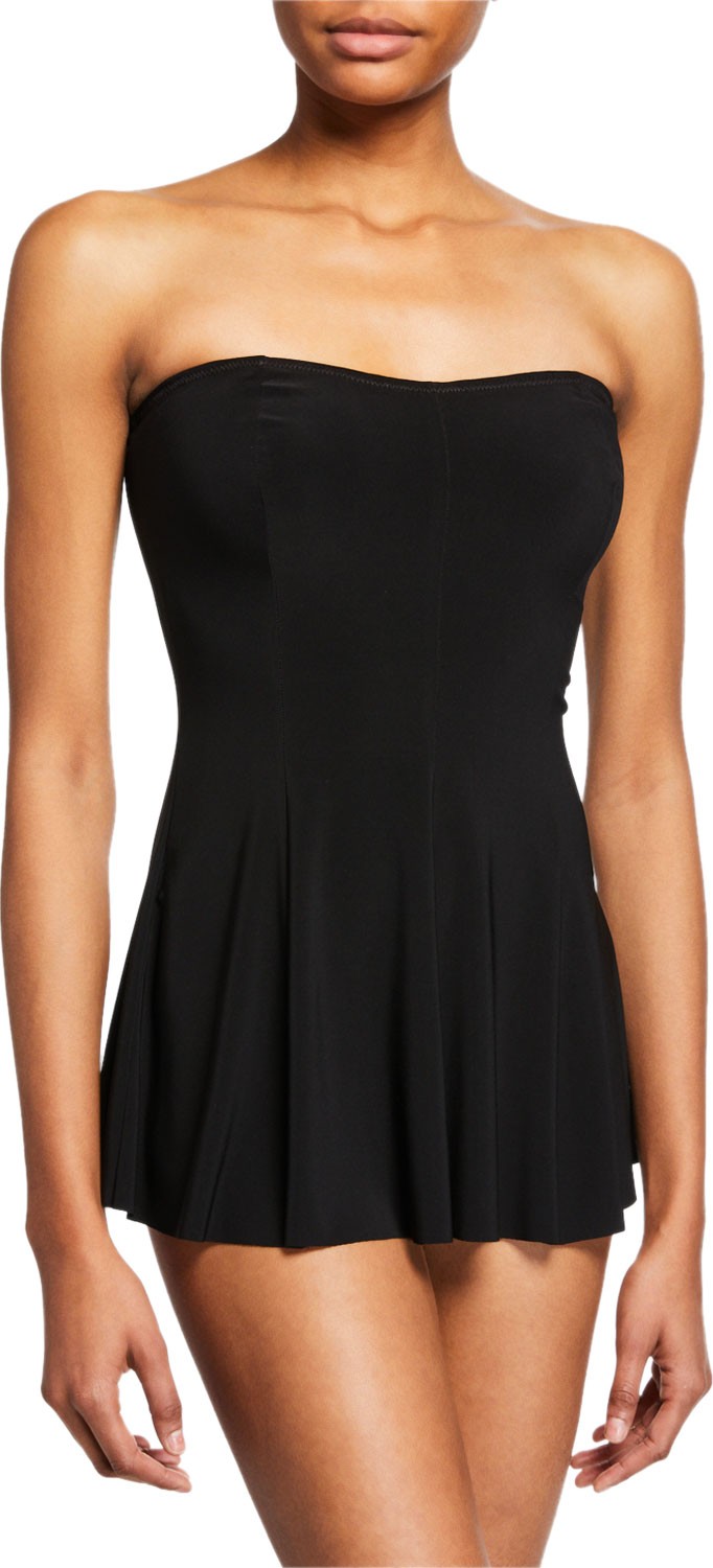 Norma Kamali Strapless Flared Swimdress