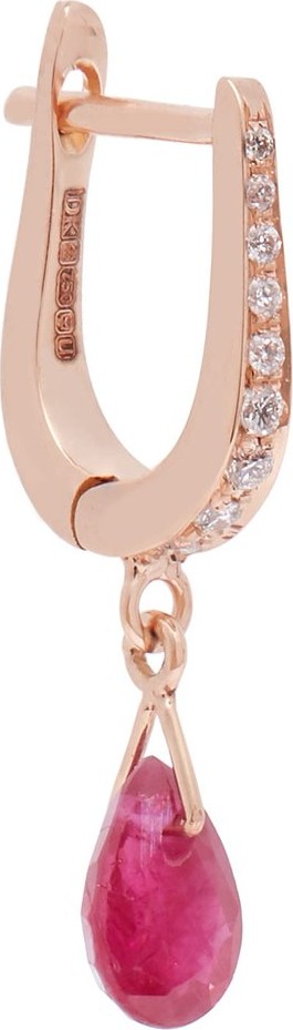 Diane Kordas 18kt rose-gold, diamond & ruby single earring