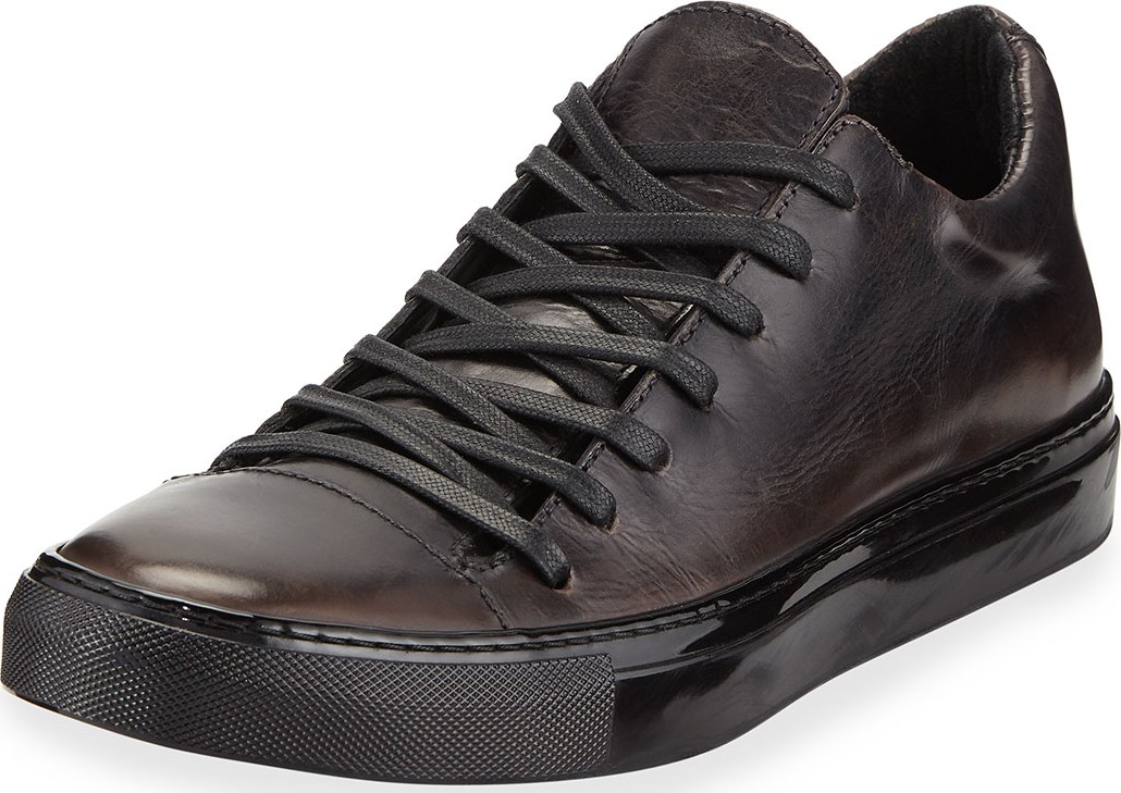 John Varvatos Men's 315 Reed Leather Low-Top Sneakers, Black
