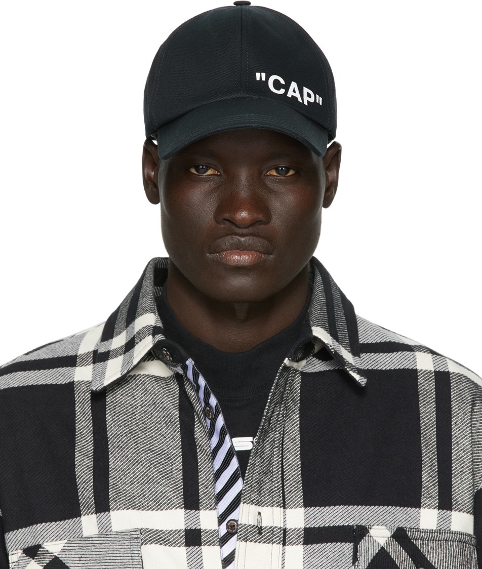 Off White SSENSE Exclusive Black Quote Baseball Cap