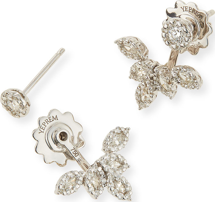 Yeprem Diamond Petal Jacket Earrings