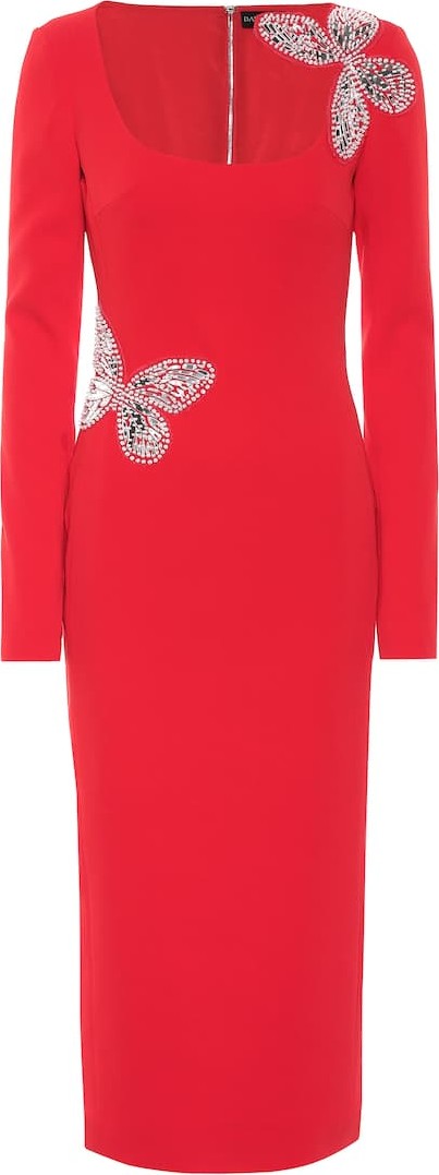 David Koma Embellished stretch-cady dress
