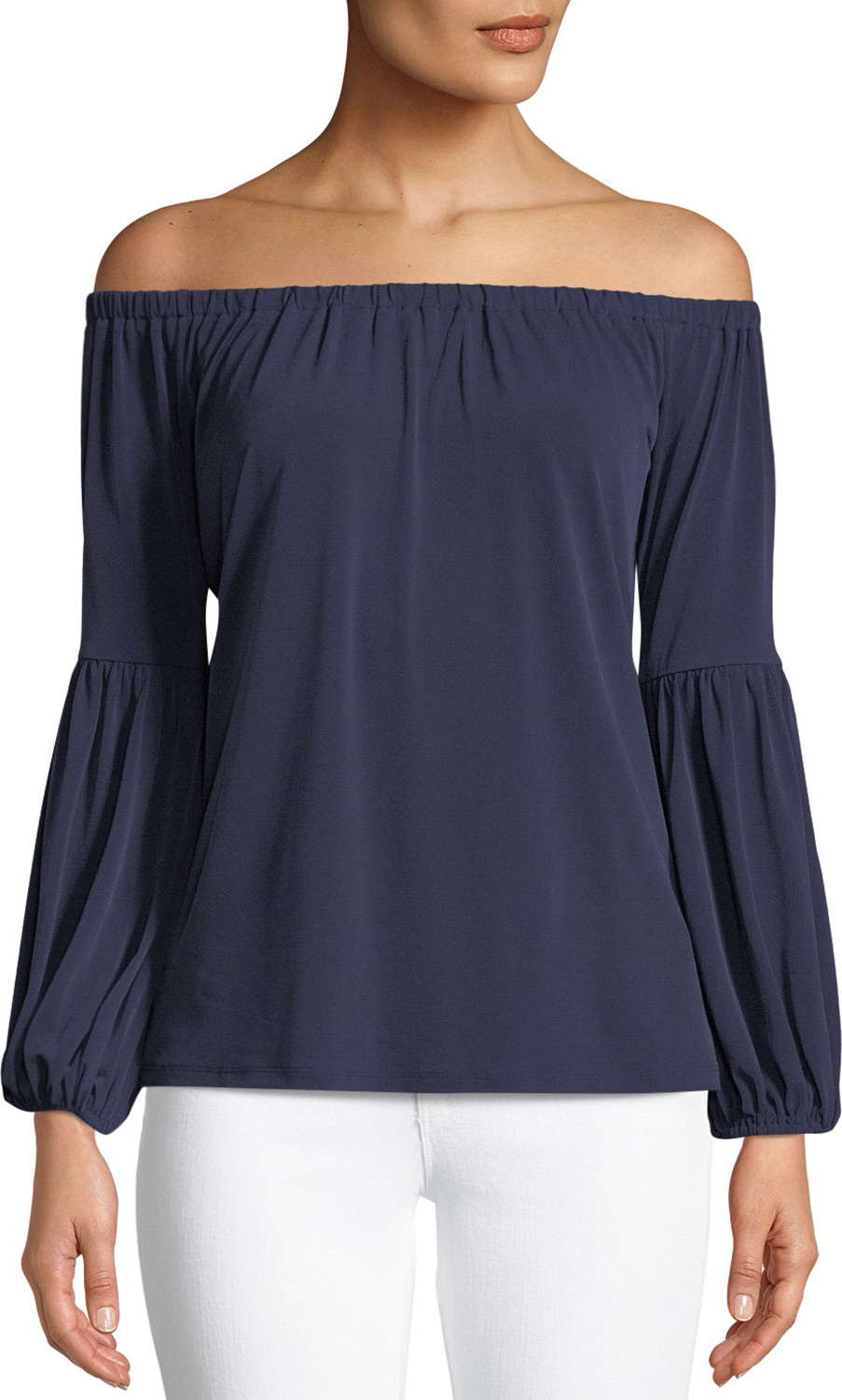 MICHAEL MICHAEL KORS Solid Crepe Off-the-Shoulder Top