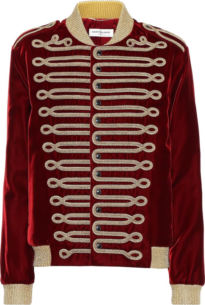 Saint Laurent Embroidered velvet jacket