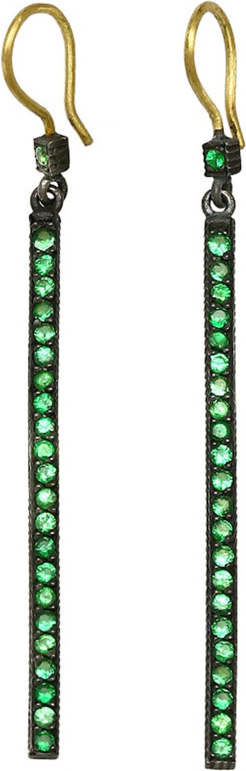 Yossi Harari Tsavorite Stick Dangle Earrings