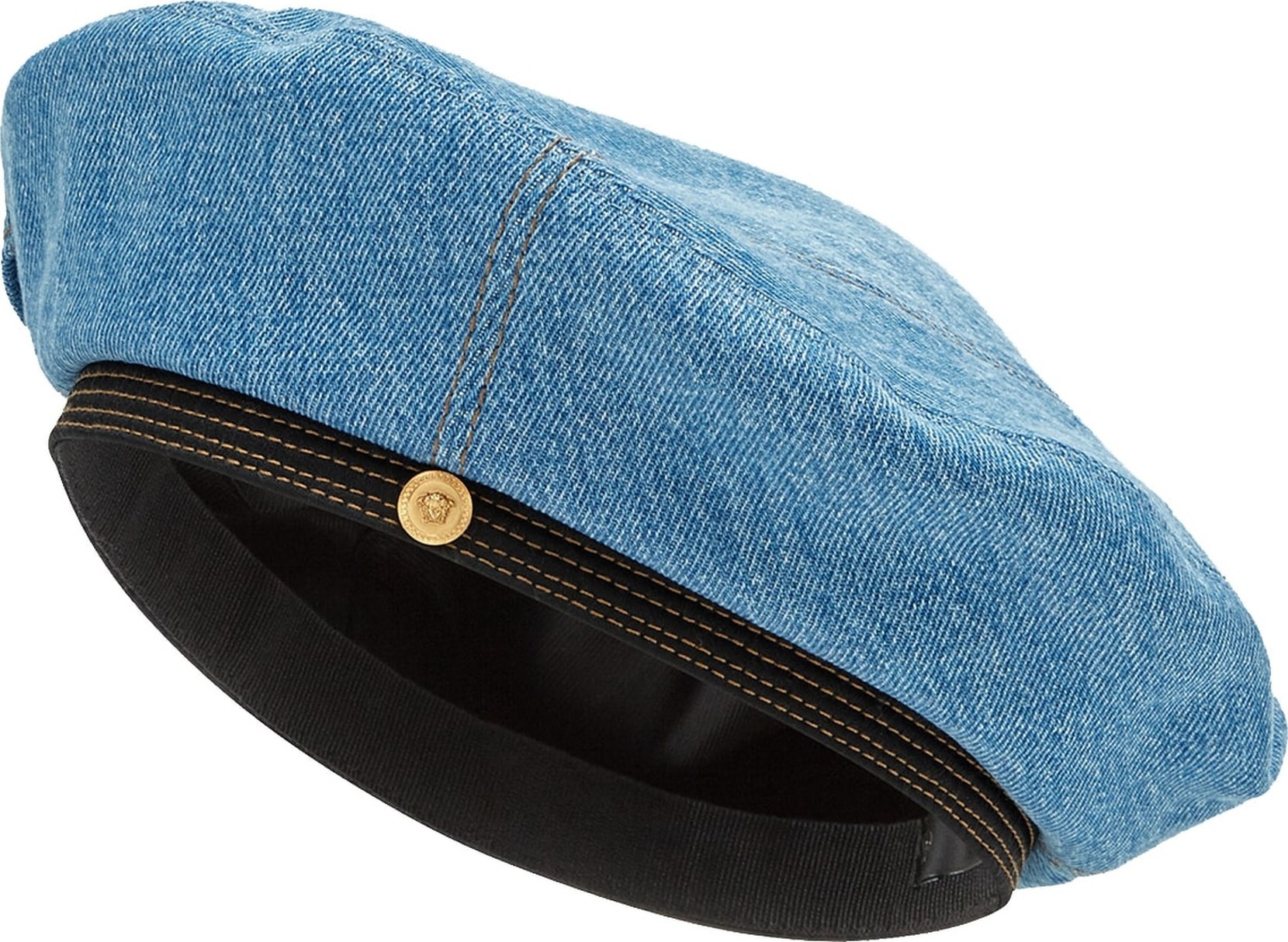Versace First Line Denim Logo Beret