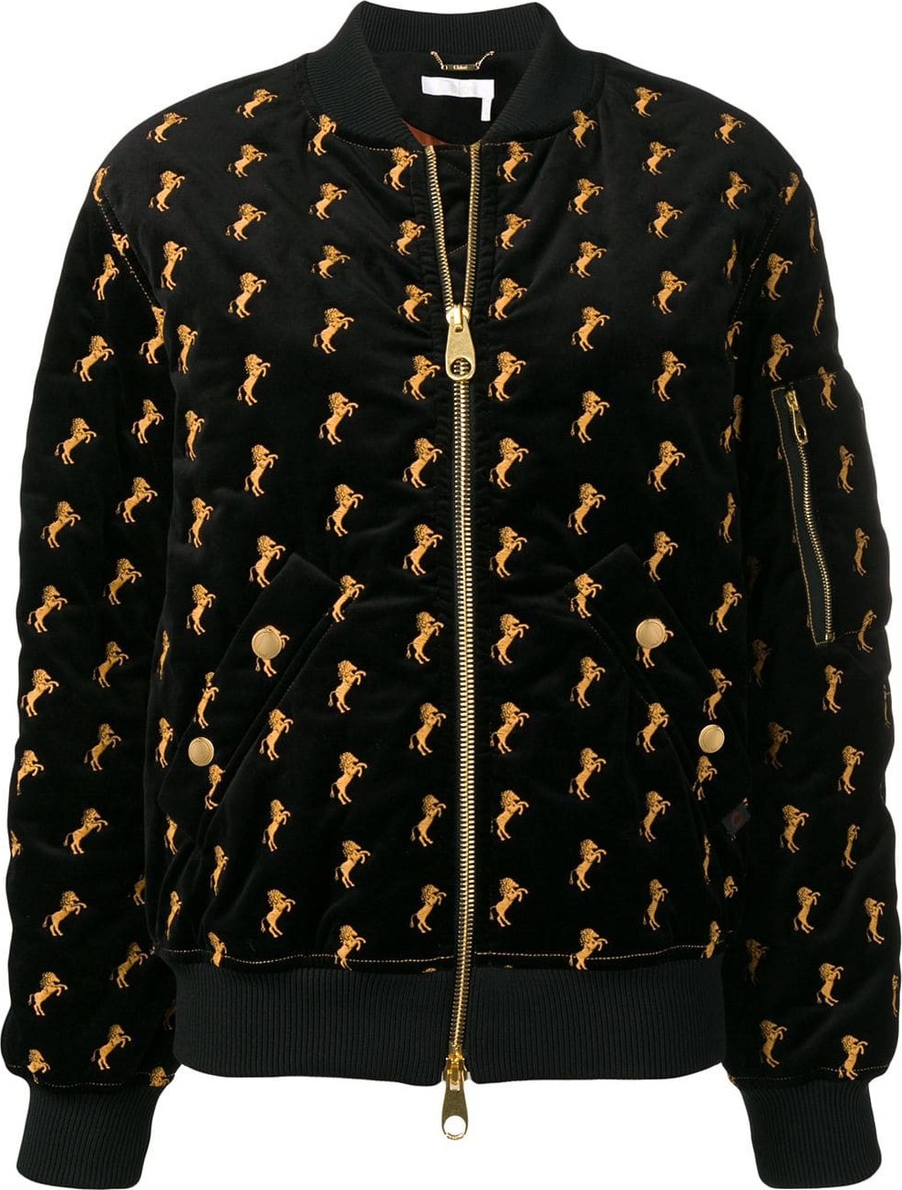 Chloe horses embroidered bomber jacket