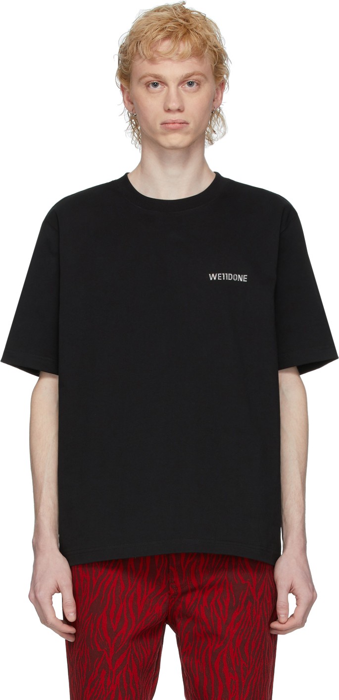 We11done Black Small Metallic Logo T-Shirt