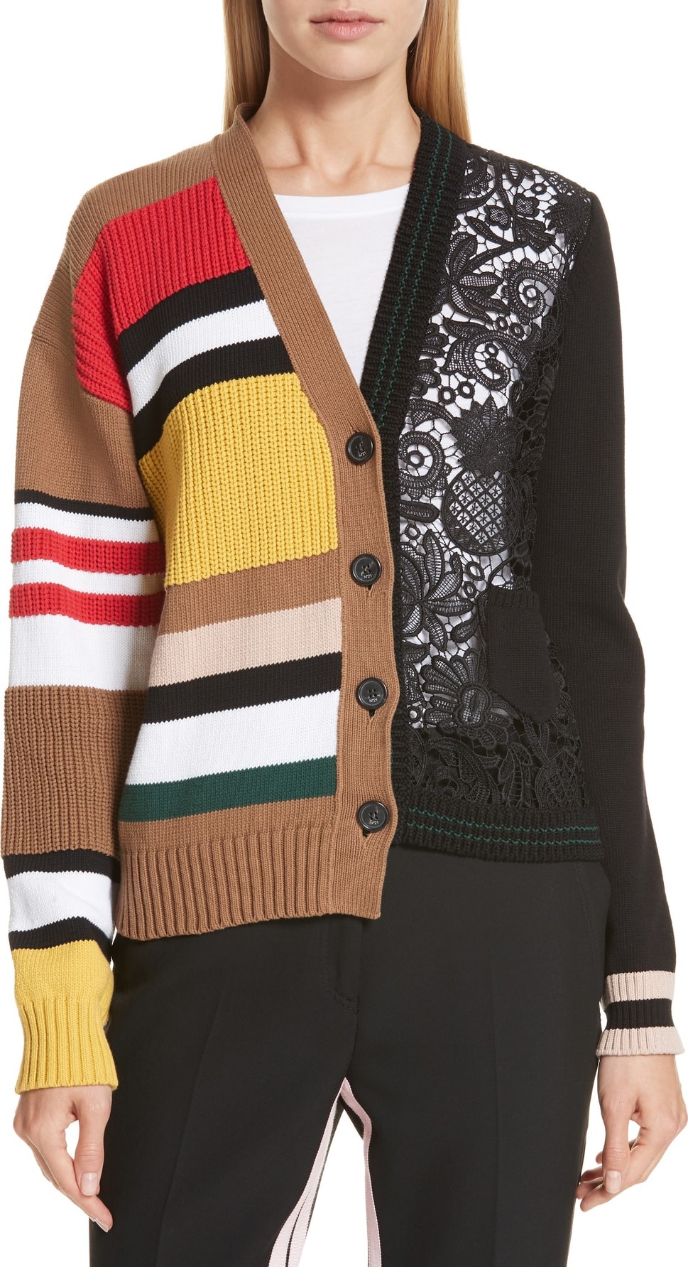 N°21 Nº21 Mixed Media Cardigan