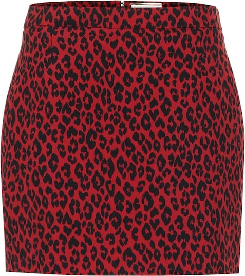 Saint Laurent Leopard-print wool miniskirt Saint Laurent Leopard-print wool miniskirt