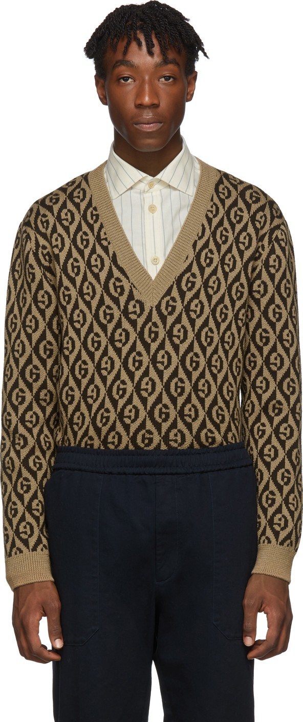 Gucci Black & White G Rhombus Cardigan