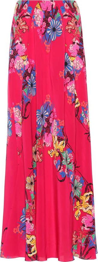 Etro Floral printed silk skirt