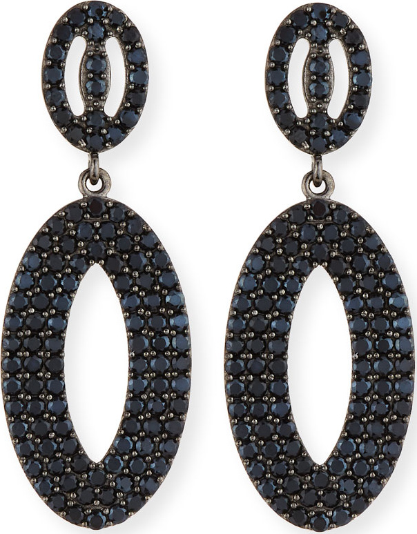Margo Morrison Black Spinel Loop Earrings