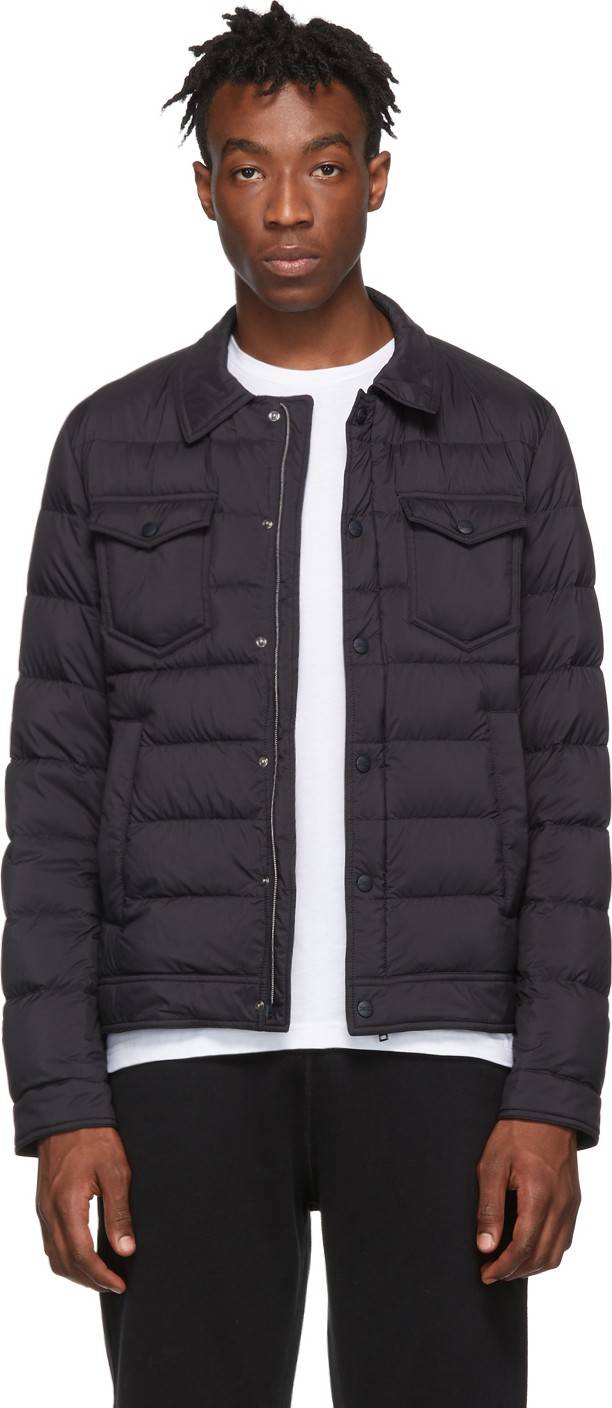 Herno Navy Down 'La Denim Shirt' Jacket