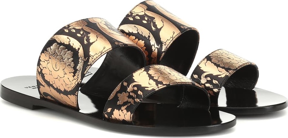 Versace Printed leather sandals