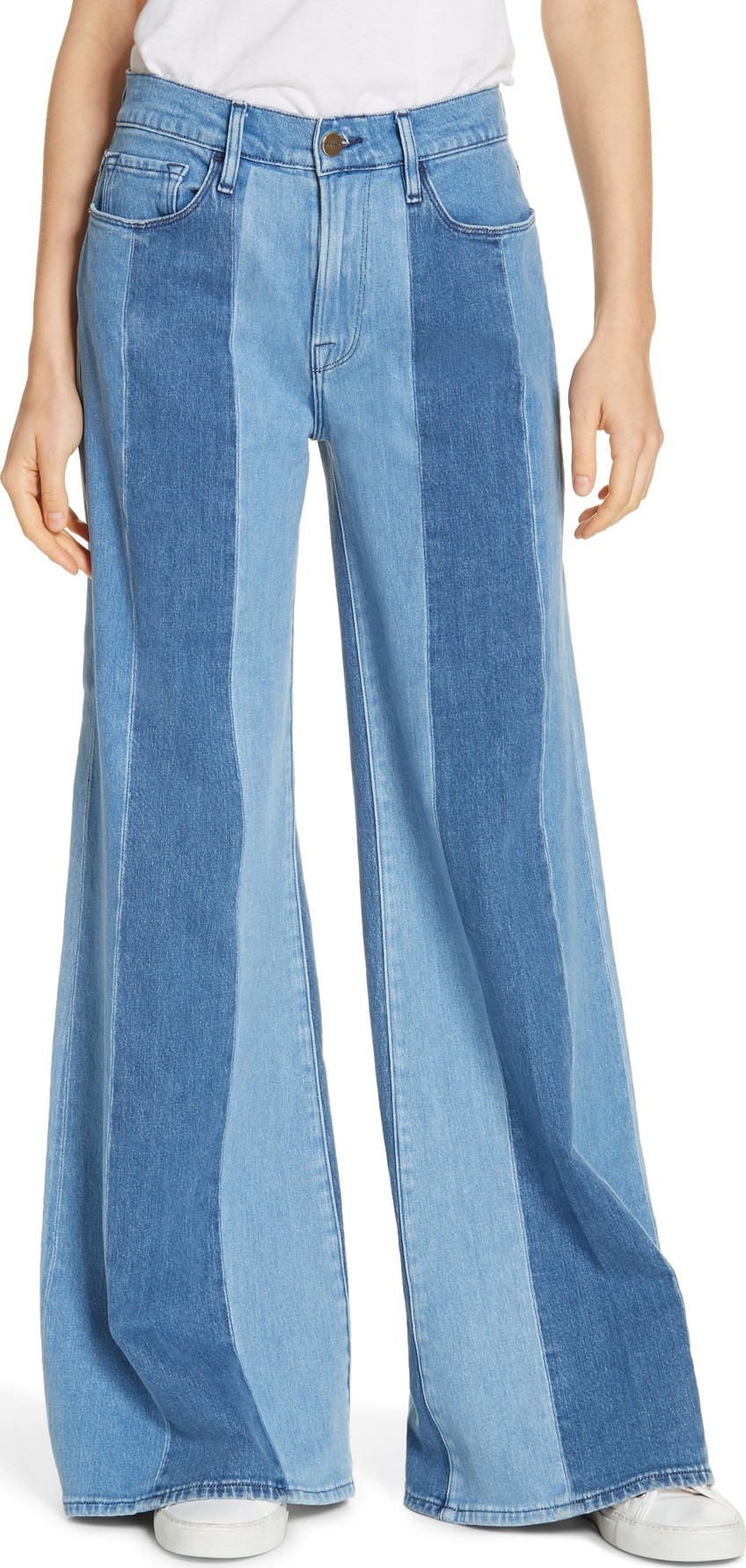 FRAME DENIM Le Palazzo Paneled Wide Leg Jeans