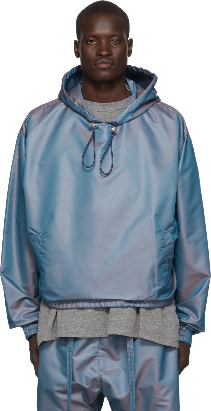 Fear of God Blue Nylon Iridescent Oversized Jacket