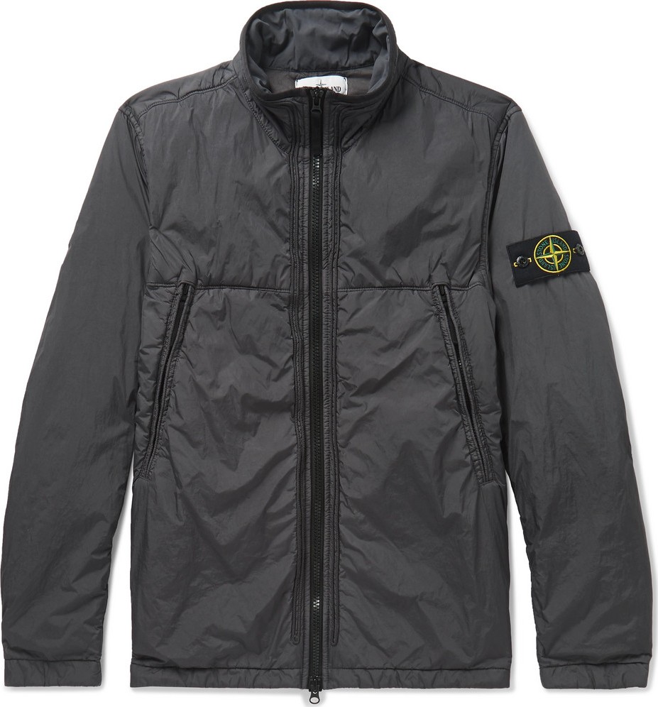Stone Island Logo-Appliquéd Garment-Dyed Nylon Jacket