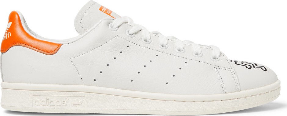 Adidas Originals + Keith Haring Stan Smith Embroidered Leather Sneakers