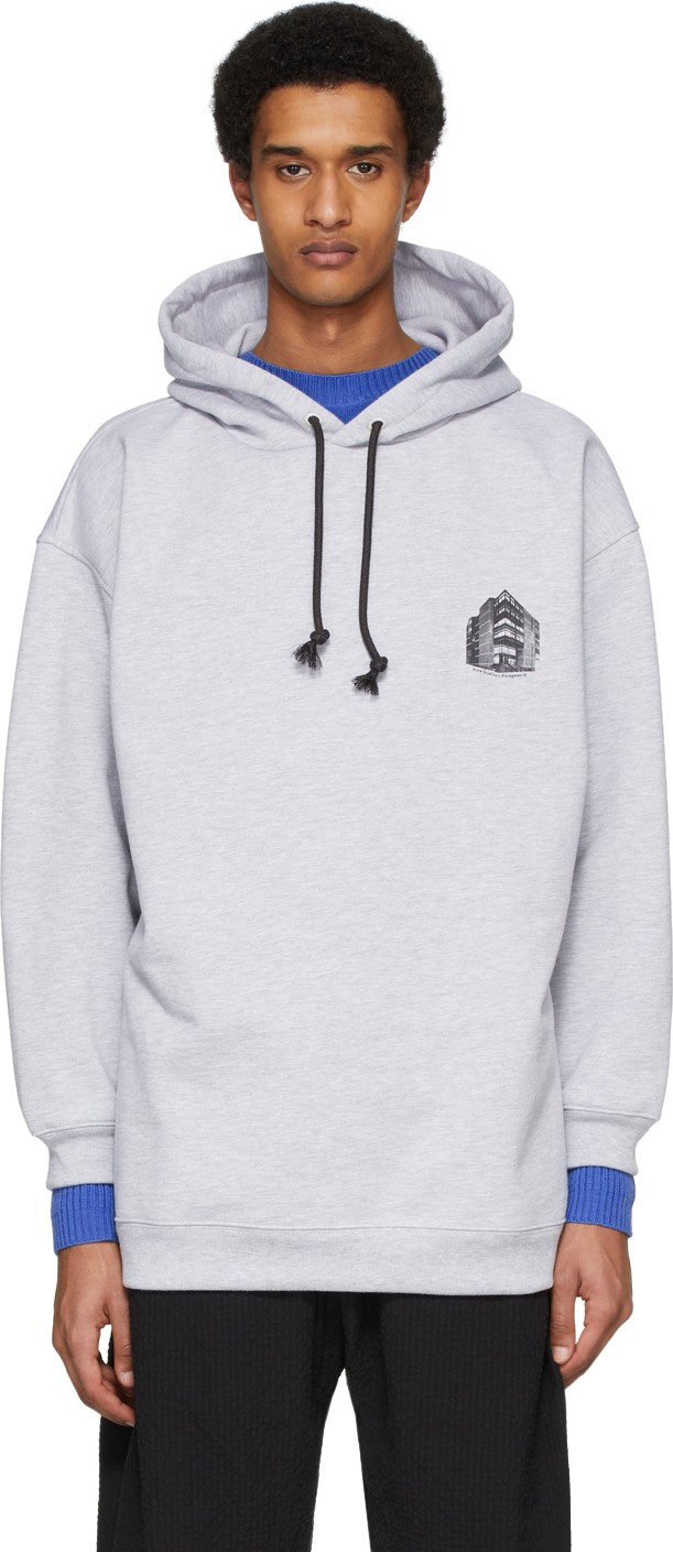 Acne Studios Grey Headquarter Print Hoodie