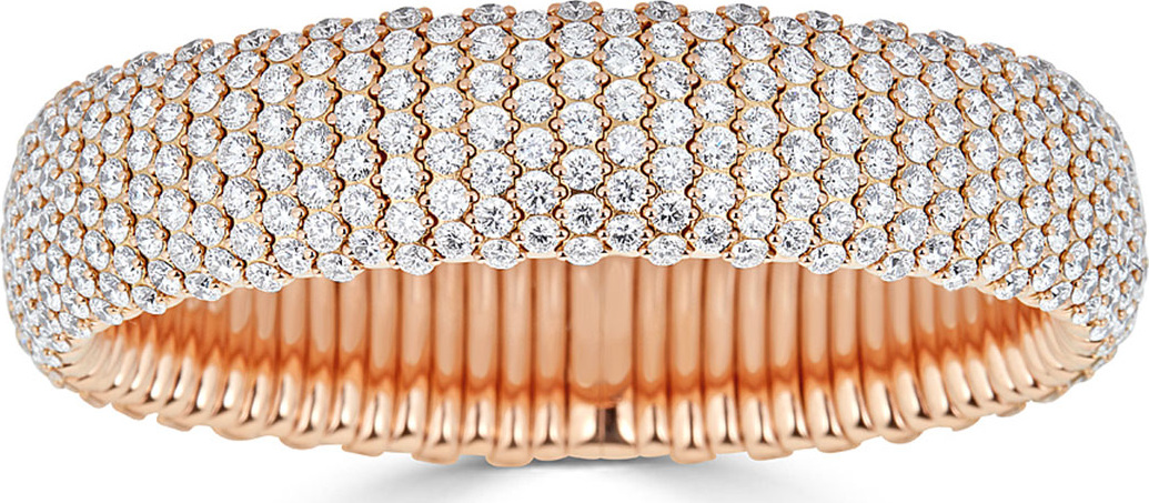 ZYDO 18k Rose Gold Wide Stretch Diamond Bracelet