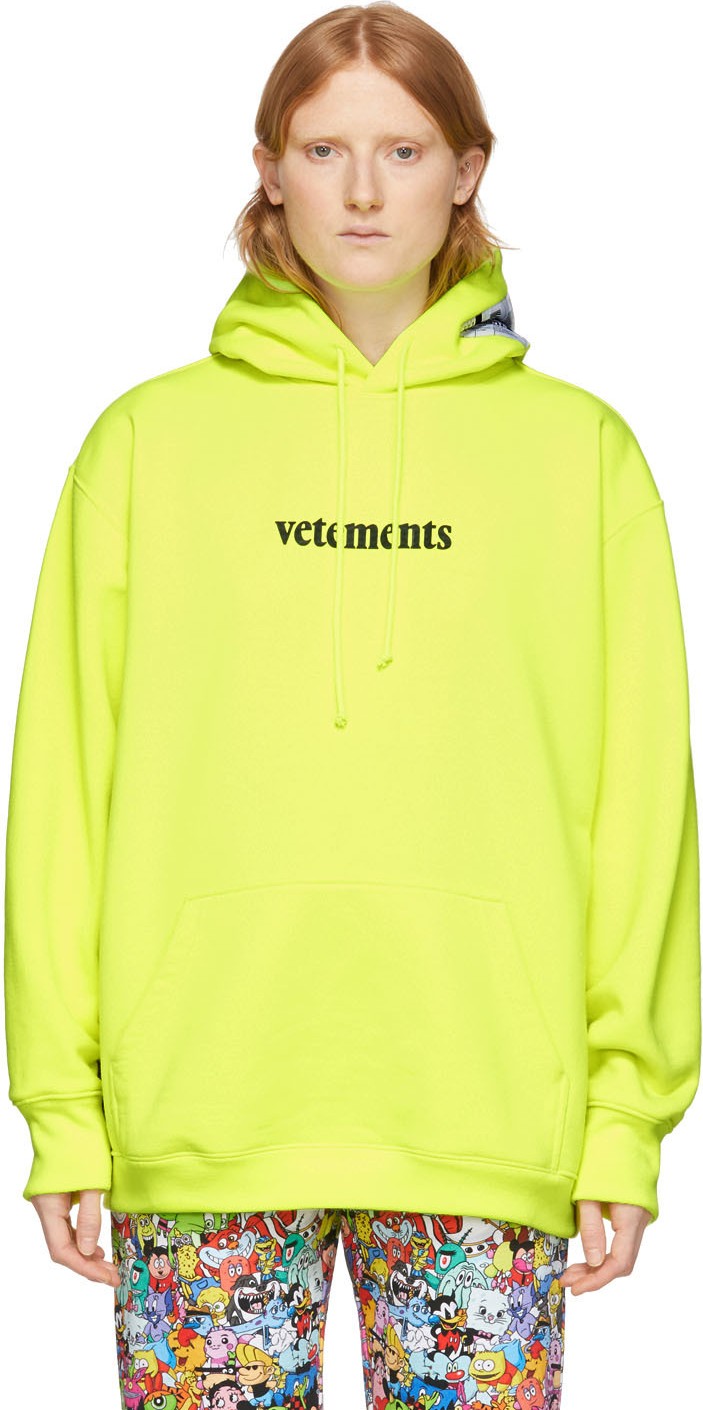 Vetements Yellow Logo Hoodie