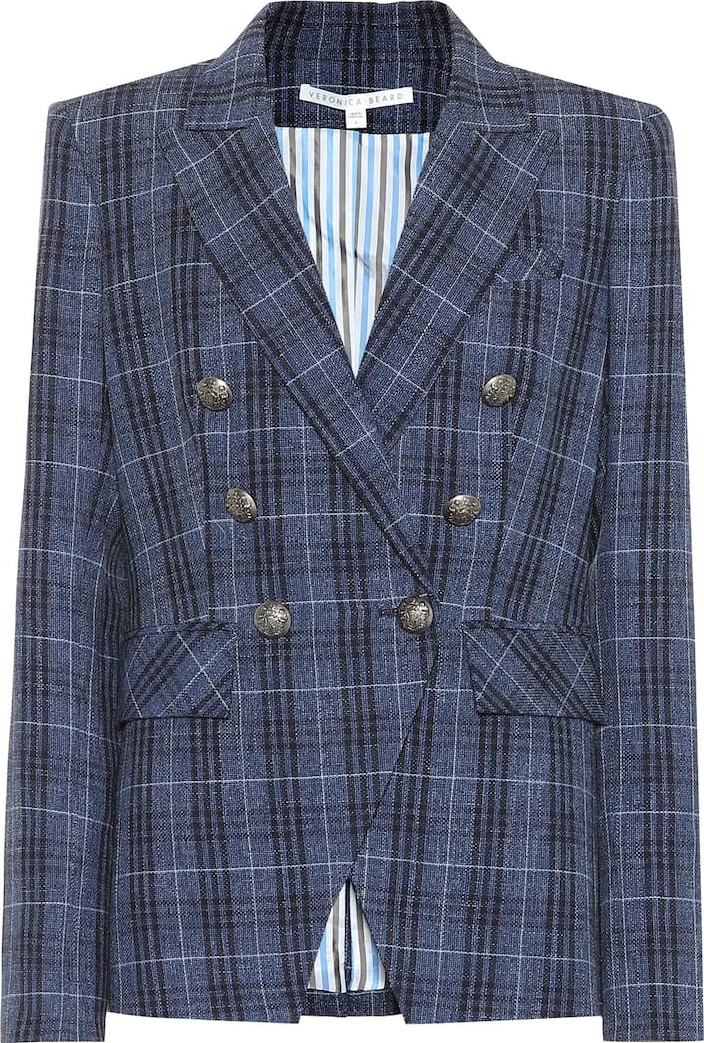 Veronica Beard Miller checked wool-blend blazer