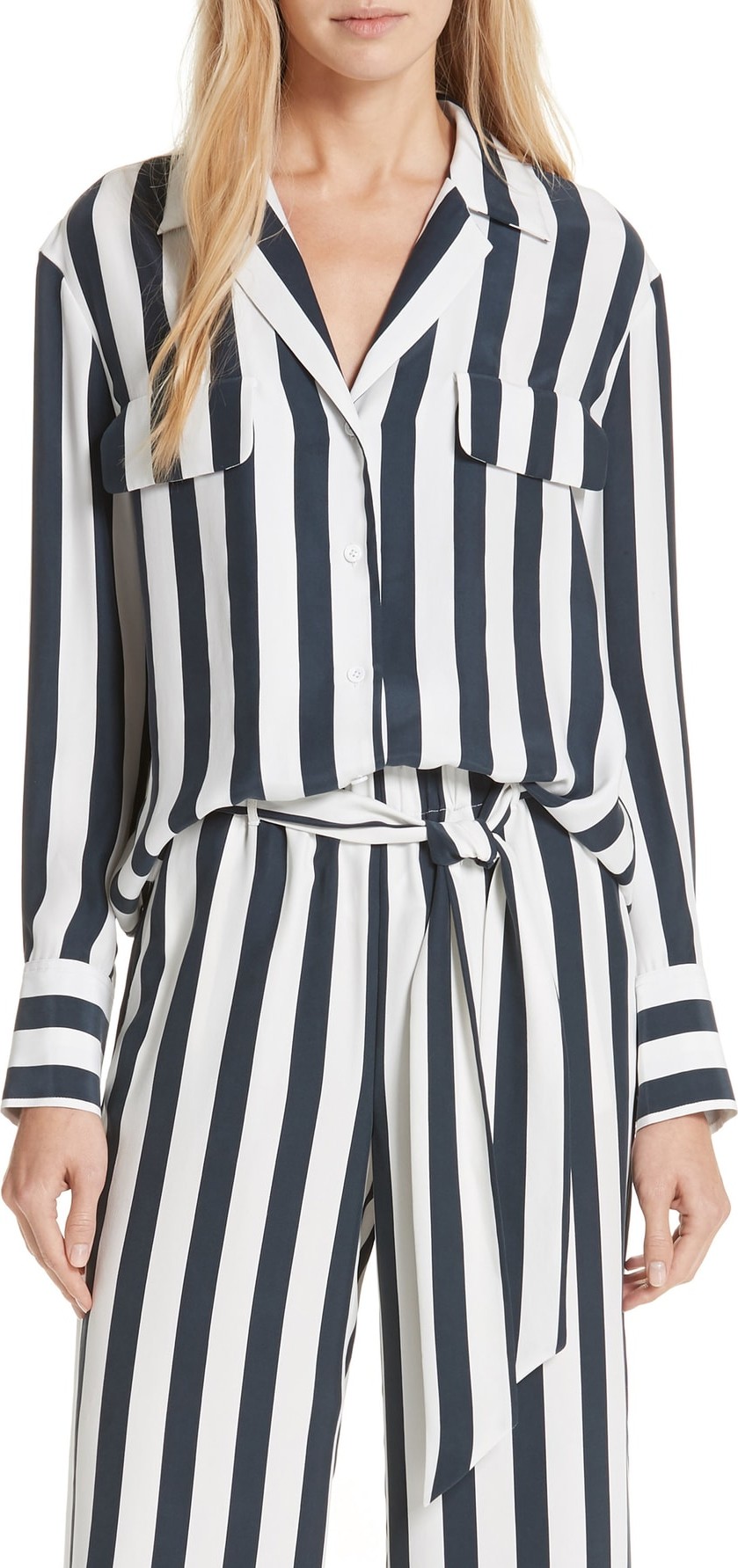 FRAME DENIM Stripe Silk Shirt